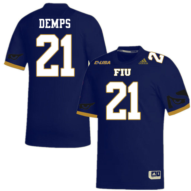 #21 Shaborne Demps FIU Jersey, Florida International University Panthers Football Jersey-Navy #21 Shaborne Demps FIU Jersey, Florida International University Panthers Football Jersey-Navy
